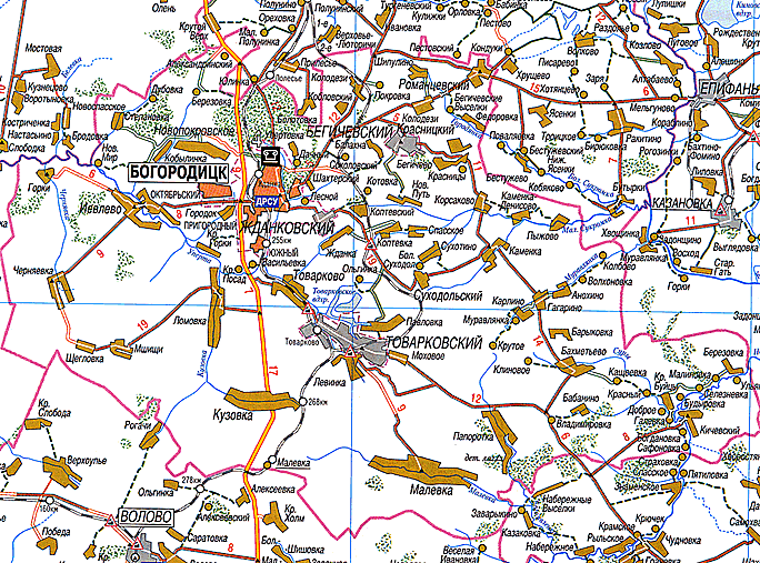 Карта Богородицкого района